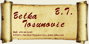 Belka Tosunović vizit kartica
